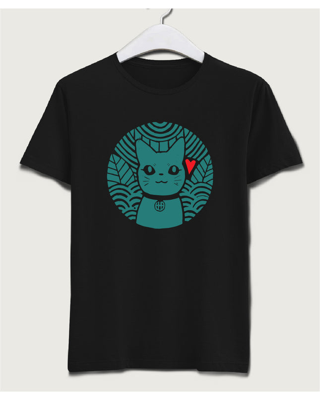Japanese Wave and Cat tişört - basmatik.com