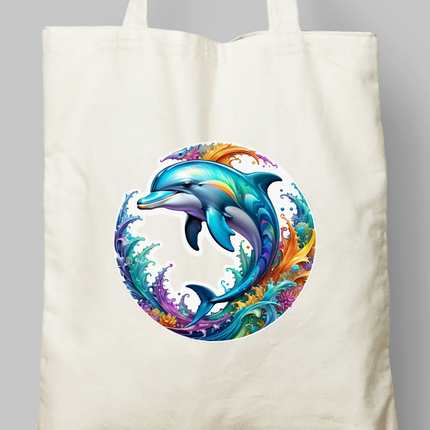 Renkli Yunus Bez Çanta