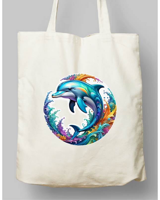 Renkli Yunus Bez Çanta