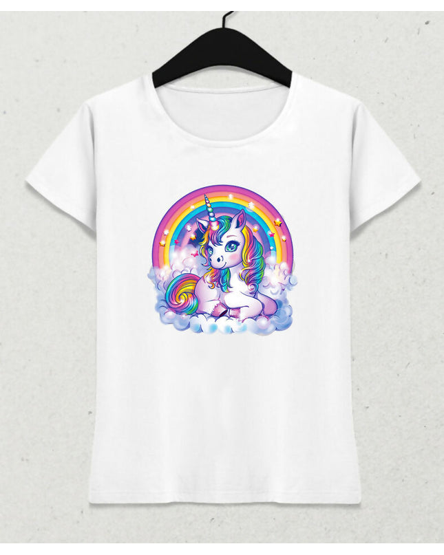 Unicorn Boynuzlu At Kadın Tişört