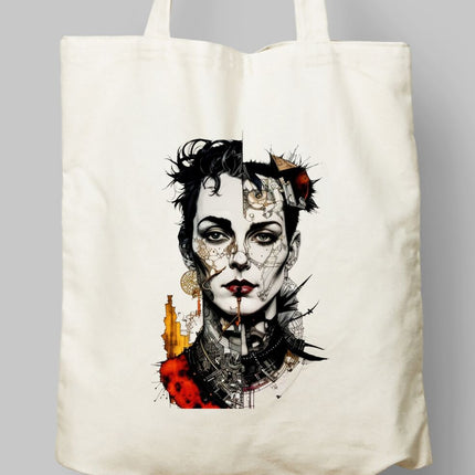 Punkçı Kadın Bez Çanta