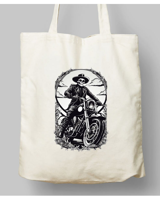 Motosikletli İskelet Bez Çanta