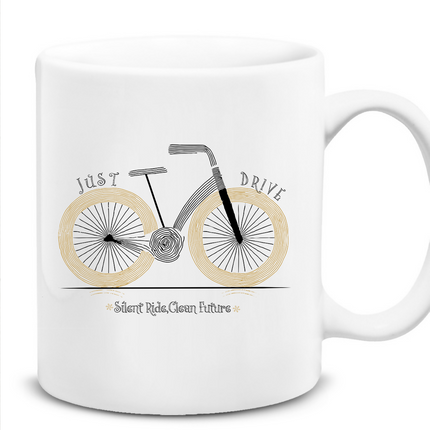 Just Drive Bicycle Düz Kupa Bardak - basmatik.com