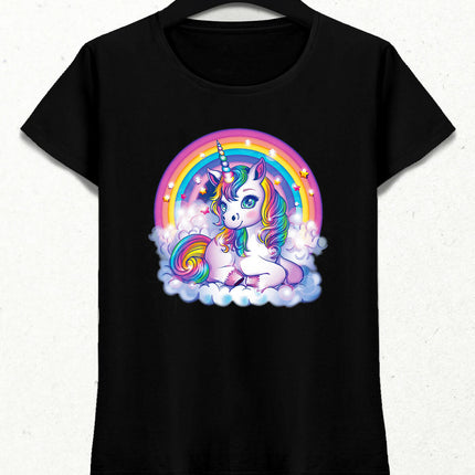 Unicorn Boynuzlu At Kadın Tişört