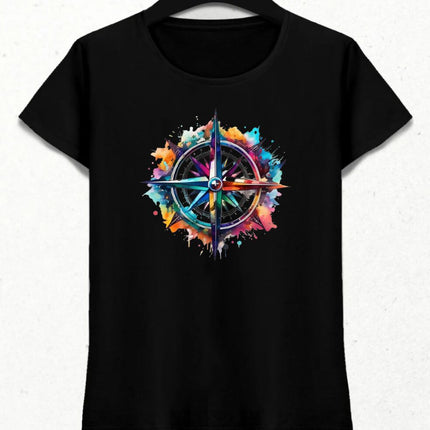 Renkli Pusula Kadın Tişört