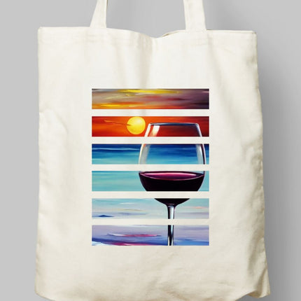 Şarap Kadehi Bez Çanta - basmatik.com