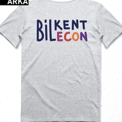 Econ grey unisex t-shirt with front and back print.