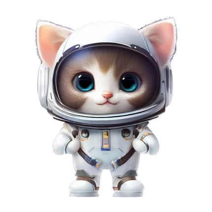 Astronot Kedi - Kozmik Kedi Macerası Tasarımı - Kadın Tişört