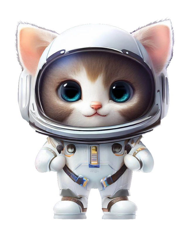 Astronot Kedi - Kozmik Kedi Macerası Tasarımı - Kadın Tişört