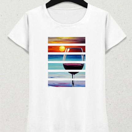 Şarap Kadehi Kadın Tişört