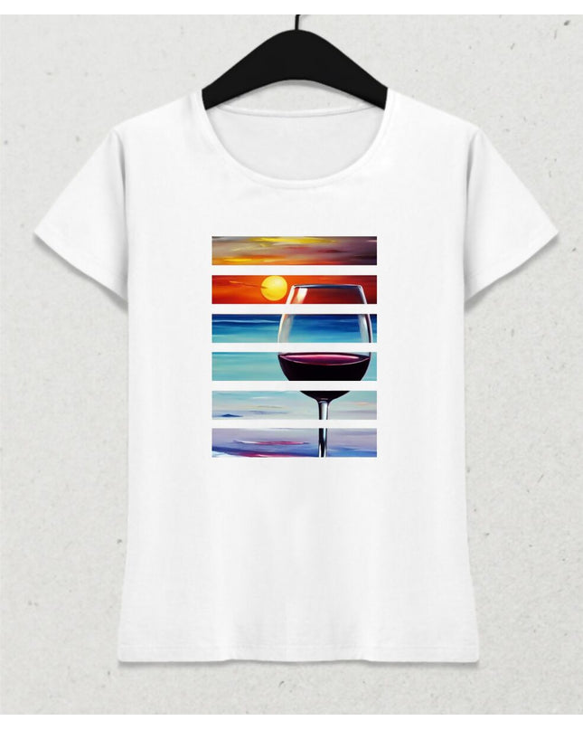 Şarap Kadehi Kadın Tişört