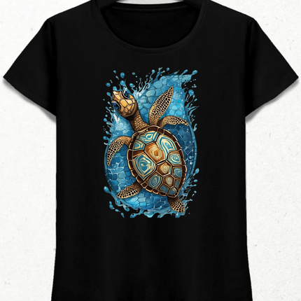 Sevimli Su Kaplumbağası Kadın Tişört