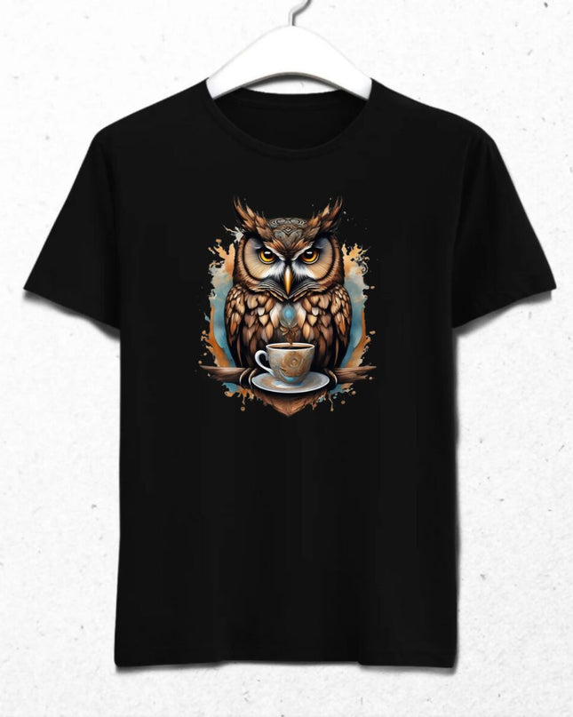 Kahve Seven Baykuş Erkek Tişört