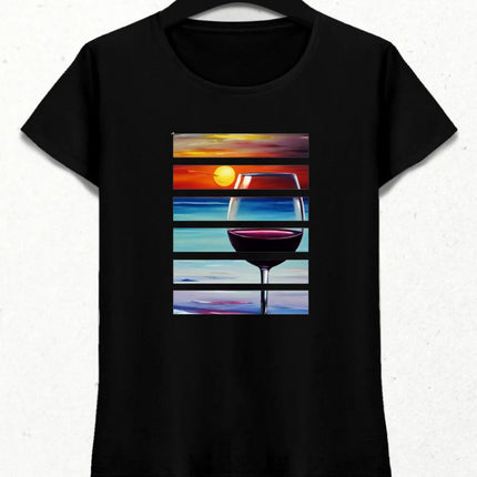 Şarap Kadehi Kadın Tişört