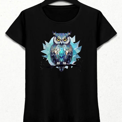 Mavi Baykuş Kadın Tişört