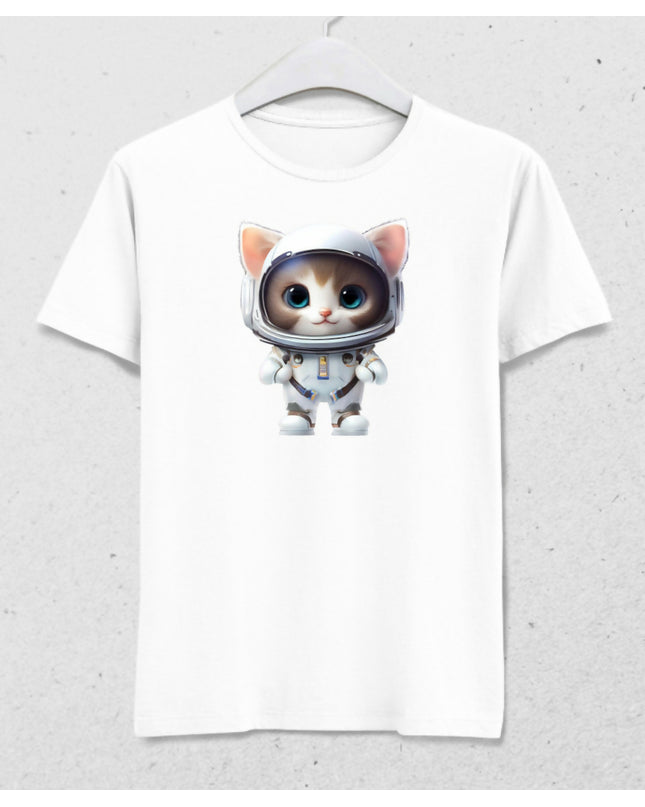 Astronot Kedi - Kozmik Kedi Macerası Tasarımı - Erkek Tişört