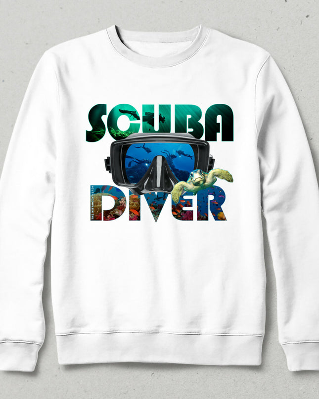 scuba diver swaatshirt beyaz10x12 copy