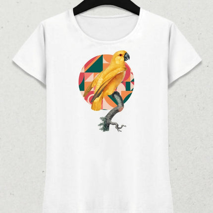 Papağan Kadın Kısa Kol T-shirt 3 - basmatik.com