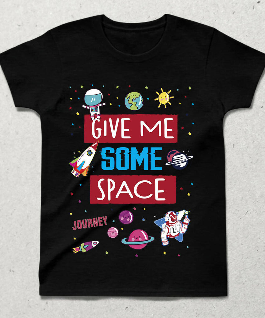 Give me Space Bisiklet yaka Kısa Kollu Tişört