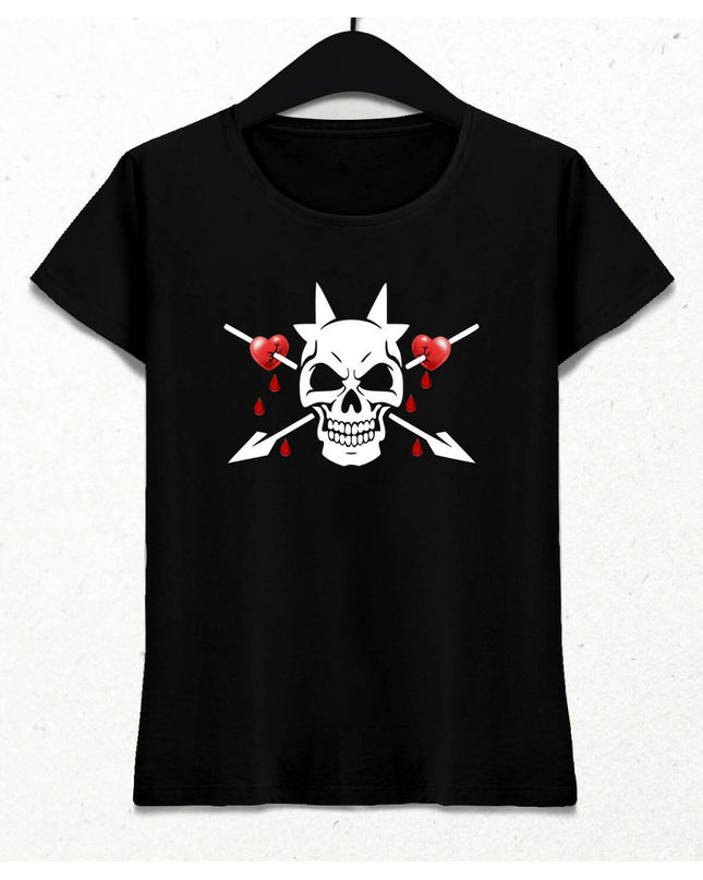 Heart Skull Kadın Tişört - basmatik.com