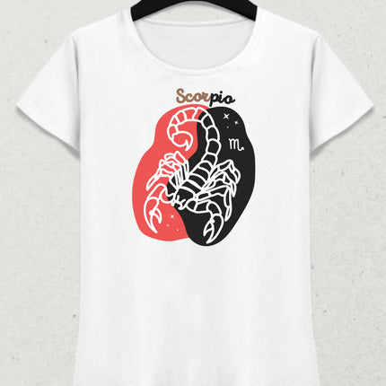 Akrep Burcu - Scorpio Minimalist Renkli Tasarım Kadın T-Shirt