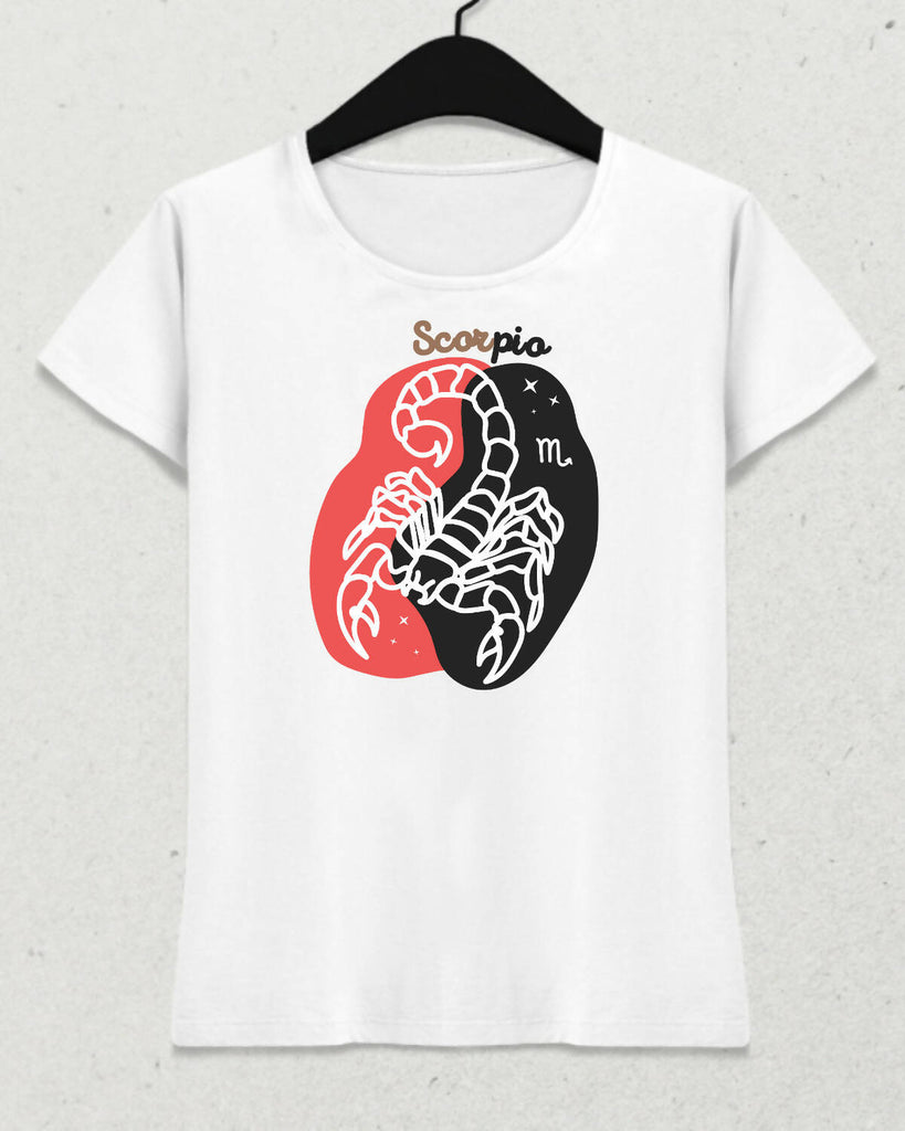 Akrep Burcu - Scorpio Minimalist Renkli Tasarım Kadın T-Shirt
