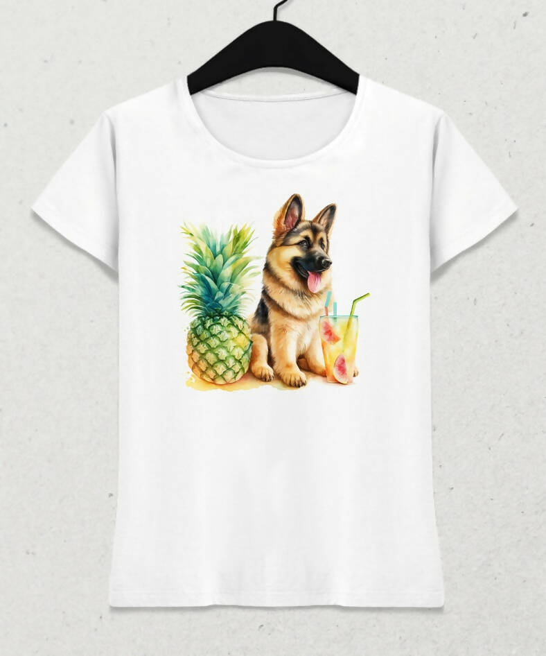Köpekler Yaz Temalı T-shirt