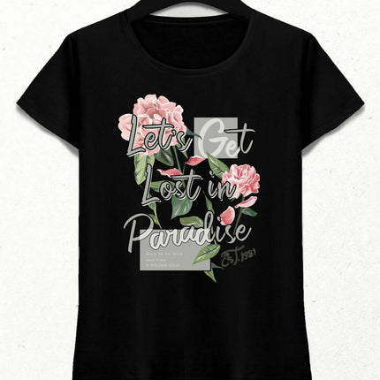 Let's Get Lost in Paradise Kadın Streetwear Tasarım T-shirt