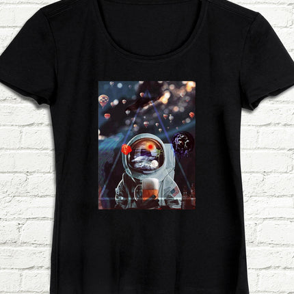 Astrobeer Kadın Siyah tshirt - basmatik.com
