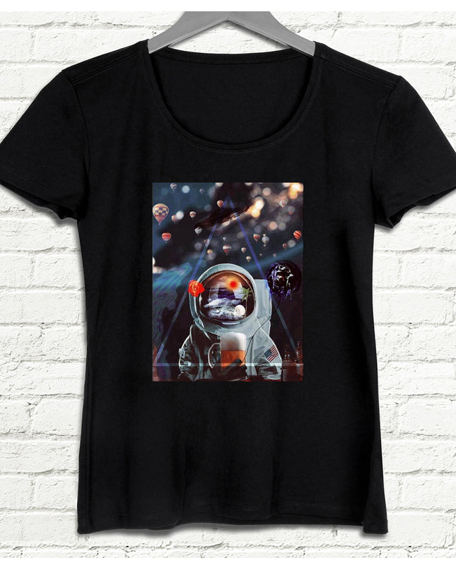 Astrobeer Kadın Siyah tshirt - basmatik.com