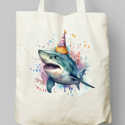 Doğum Günü Köpek Balığı Bez Çanta 2