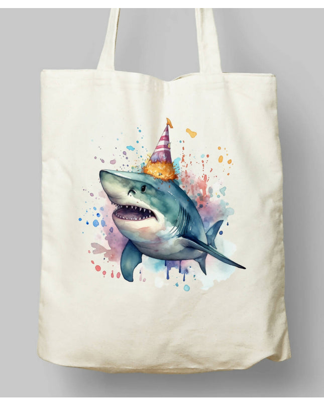 Doğum Günü Köpek Balığı Bez Çanta 2