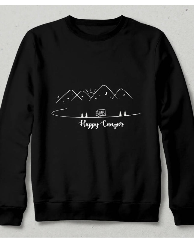 Happy Camper Black Sweatshirt