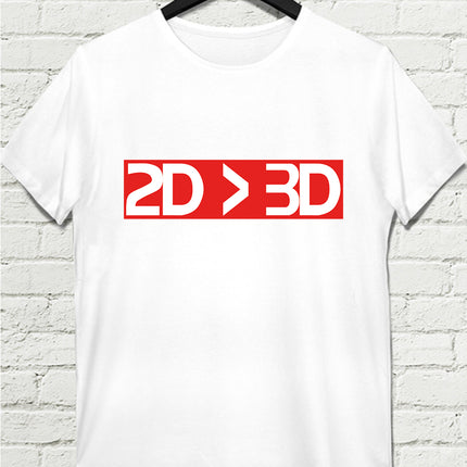 2D-3D Beyaz Erkek Tshirt - basmatik.com