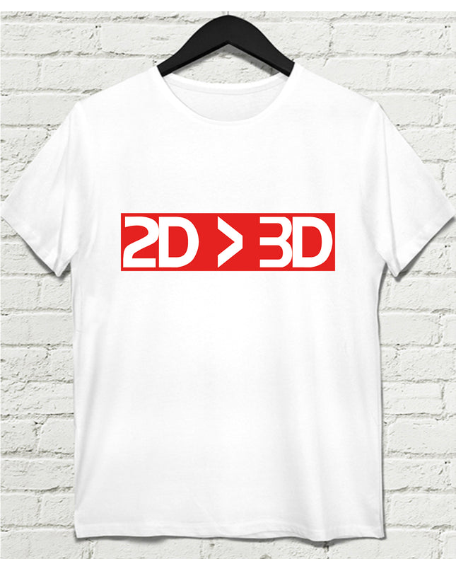 2D-3D Beyaz Erkek Tshirt - basmatik.com