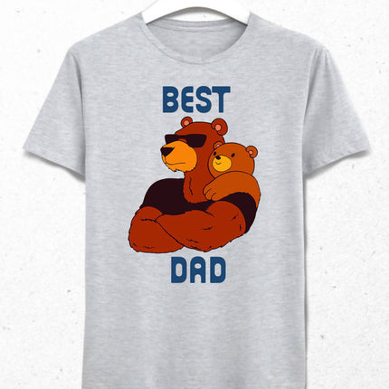 Best Dad Erkek Gri Tişört - basmatik.com