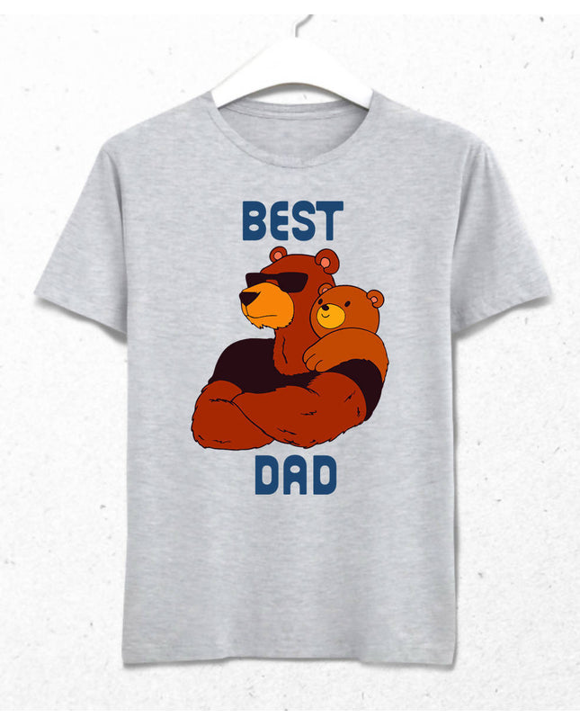 Best Dad Erkek Gri Tişört - basmatik.com