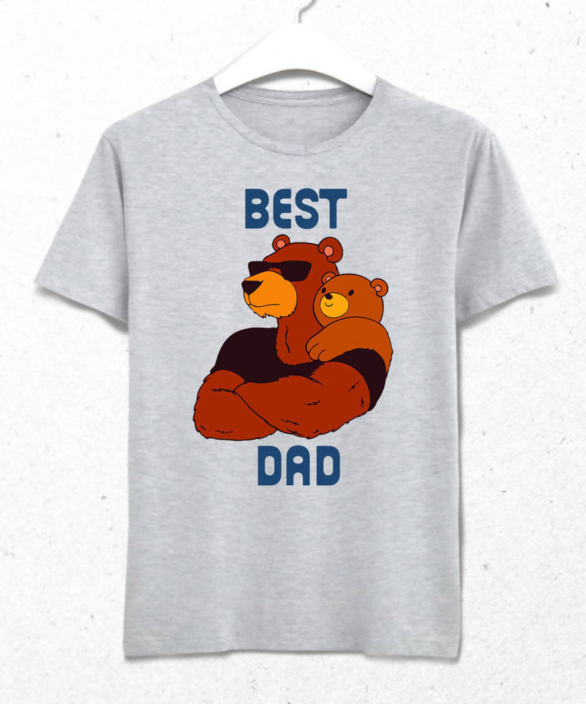 Best Dad Erkek Gri Tişört - basmatik.com