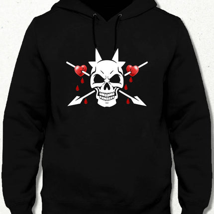 Heart Skull Hooded Sweatshirt