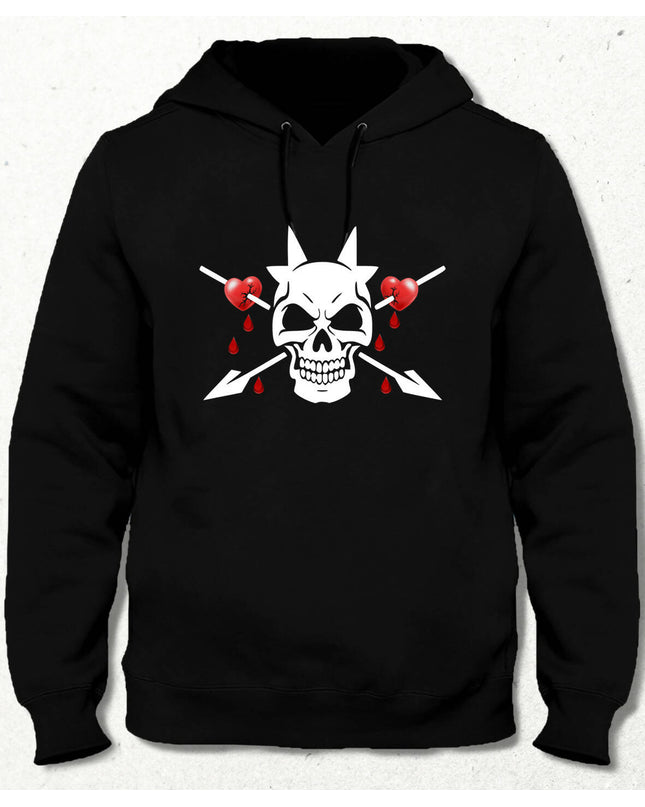 Heart Skull Hooded Sweatshirt