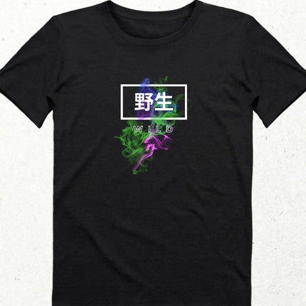 Wild Japonca Yazılı Kanji Tişört - basmatik.com