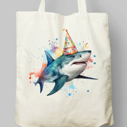 Doğum Günü Köpek Balığı Bez Çanta