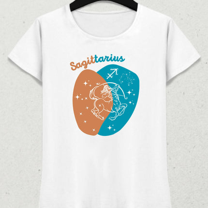 Yay Burcu - Sagittarius Minimalist Renkli Tasarım Kadın T-Shirt