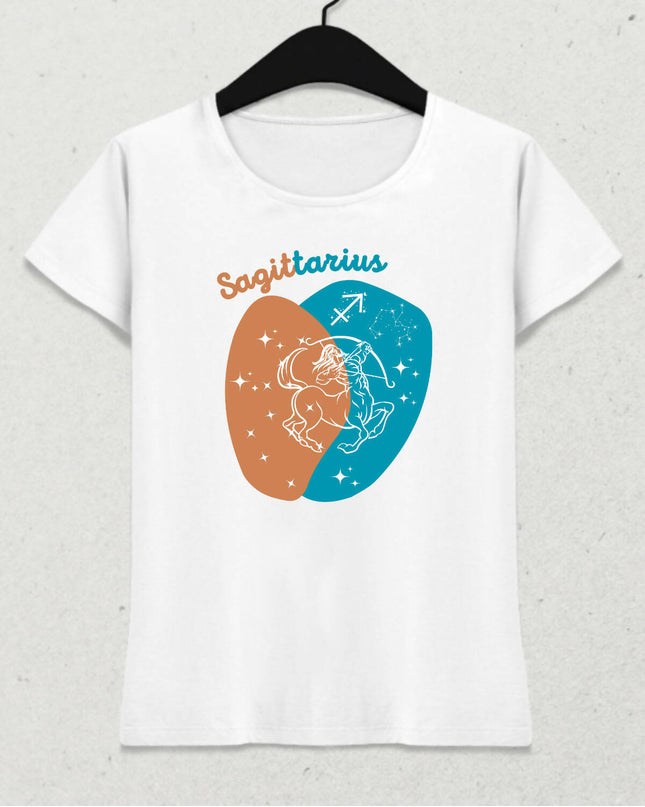 Yay Burcu - Sagittarius Minimalist Renkli Tasarım Kadın T-Shirt