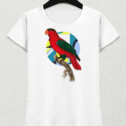 Papağan Kadın Kısa Kol T-shirt 4 - basmatik.com
