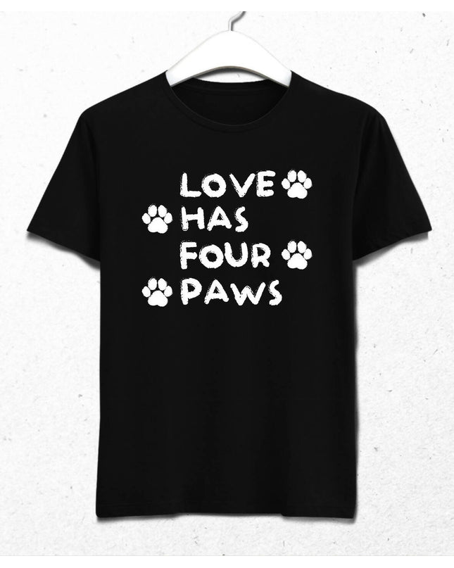 LOVE HAS FOUR PAWS 1 - MEN'S T-SHIRT - BLACK