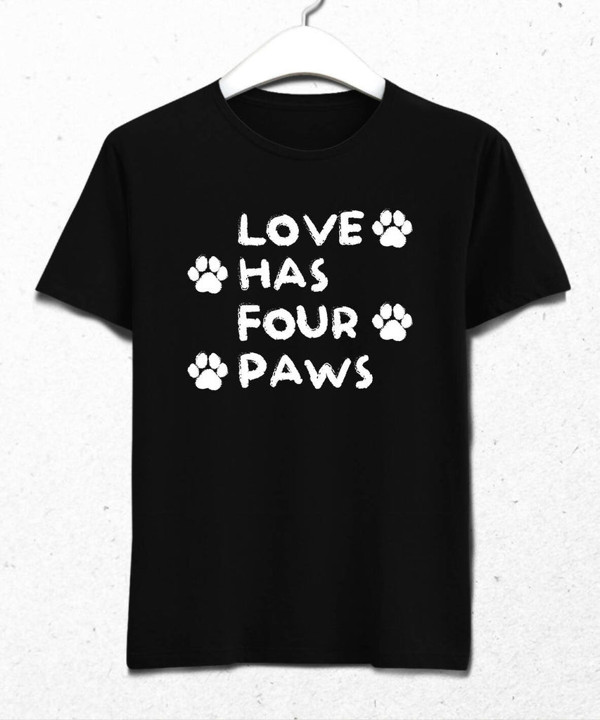 LOVE HAS FOUR PAWS 1 - ERKEK T-SHIRT - SİYAH