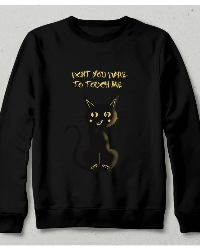Bana Dokunma Kara Kedi Sweatshirt