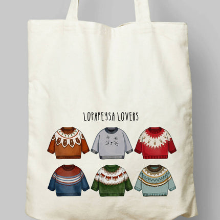 LOPAPEYSA II, Iceland Sweater Pattern Cloth Bag