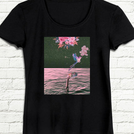 Girdap Kadın Siyah tshirt - basmatik.com